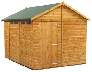 Power 10x8 Apex Secure Garden Shed - Single Door